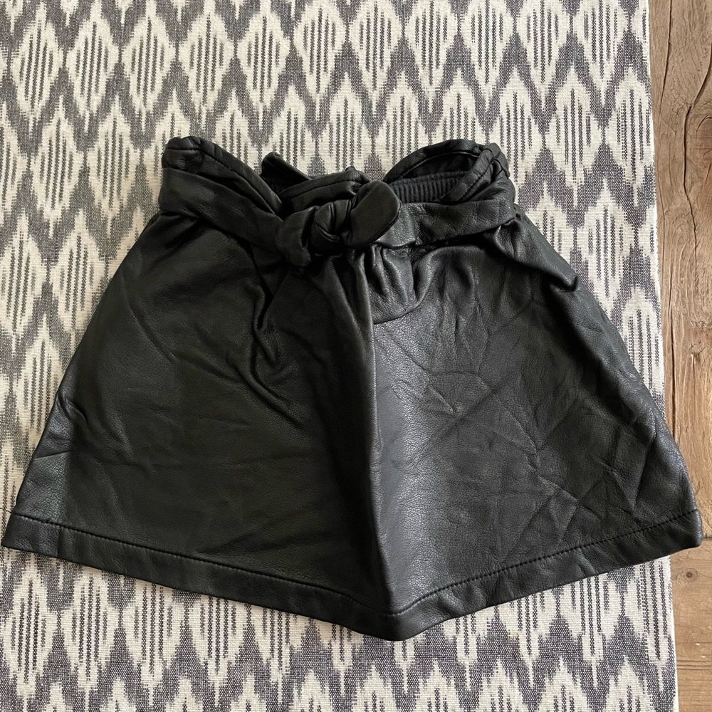 Art Class: Toddler Girls’ Black Faux Leather Skirt with Bow